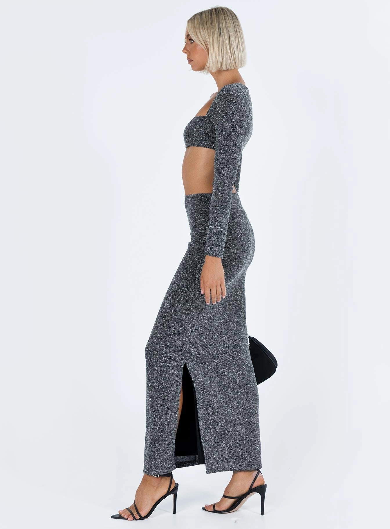 Pleated Construction Reina Set Black Glitter
