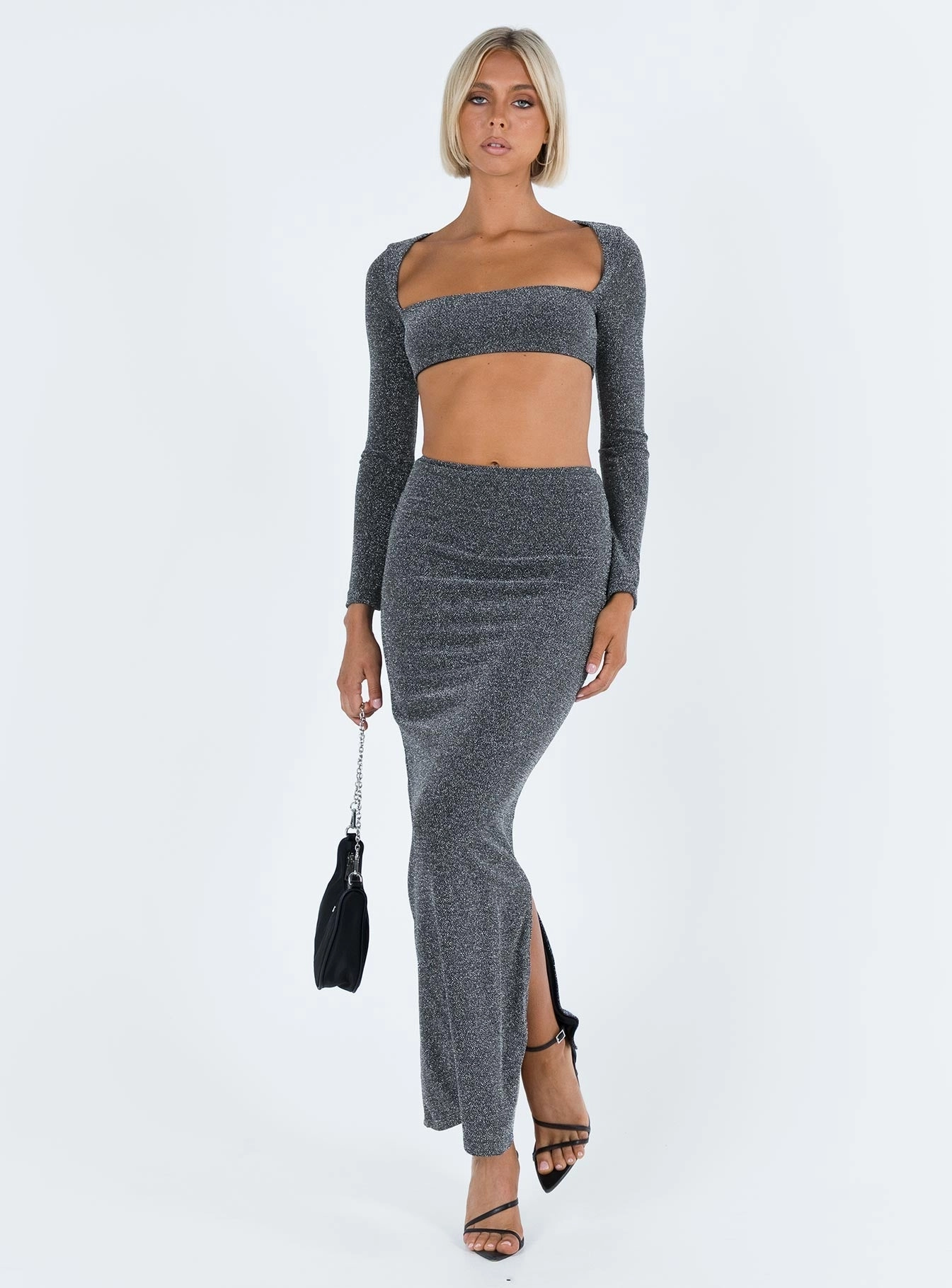 Reina Set Black Glitter Sustainable Reinforced Hemline