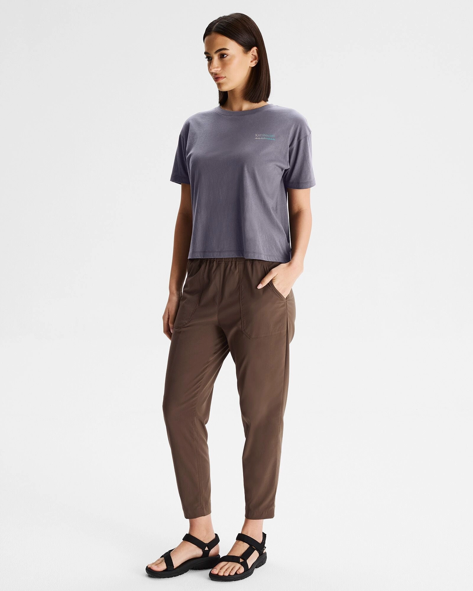 Women's Boxy Heritage Organic Cotton T-shirt - Dark Haze Comfortable Piece BreathableFabric