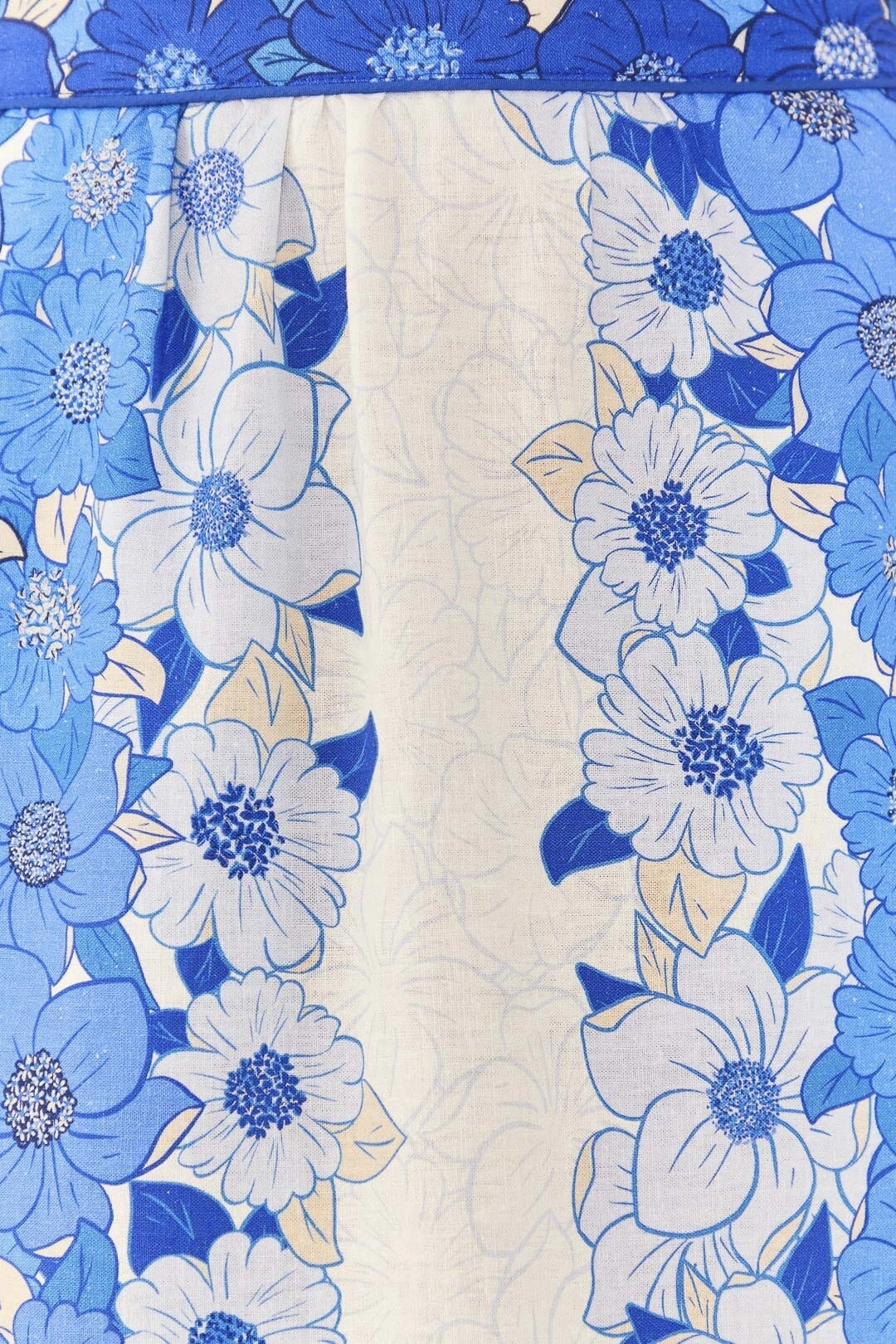 Blue Flower Stripes Midi Skirt Refined Style Boutique Exclusive