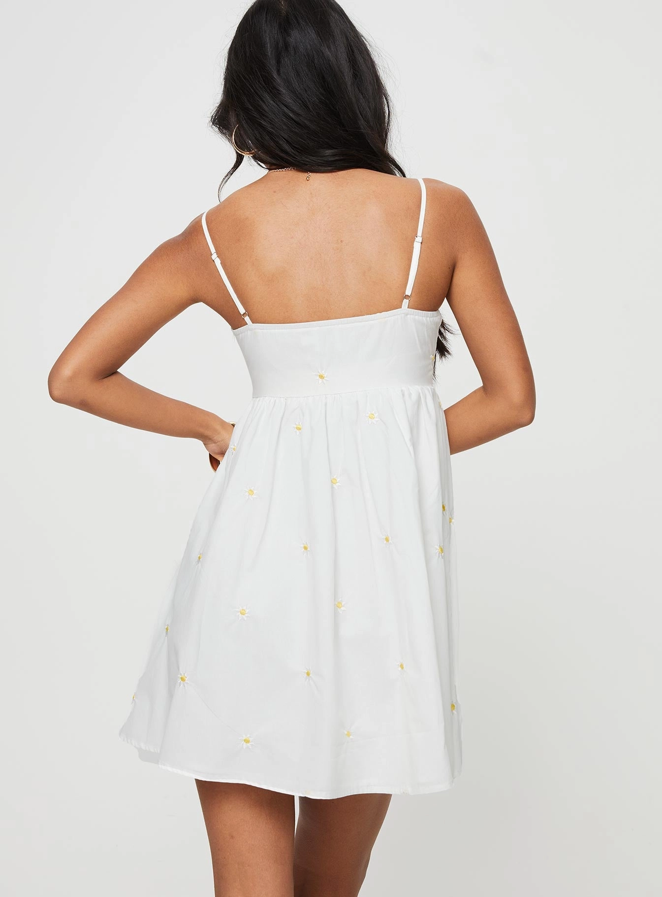 Addington Floral Mini Dress White Smart Detail