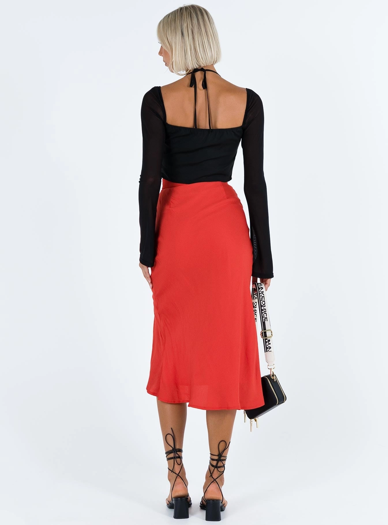 Mabel Midi Skirt Red Elevated Casual