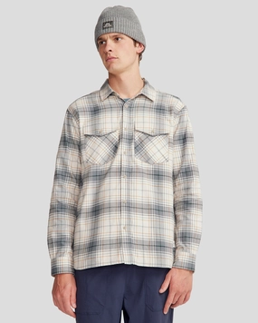 Men's Carrillon HF Long Sleeve Shirt - Hillside Plaid Shroom Breathable back panel
