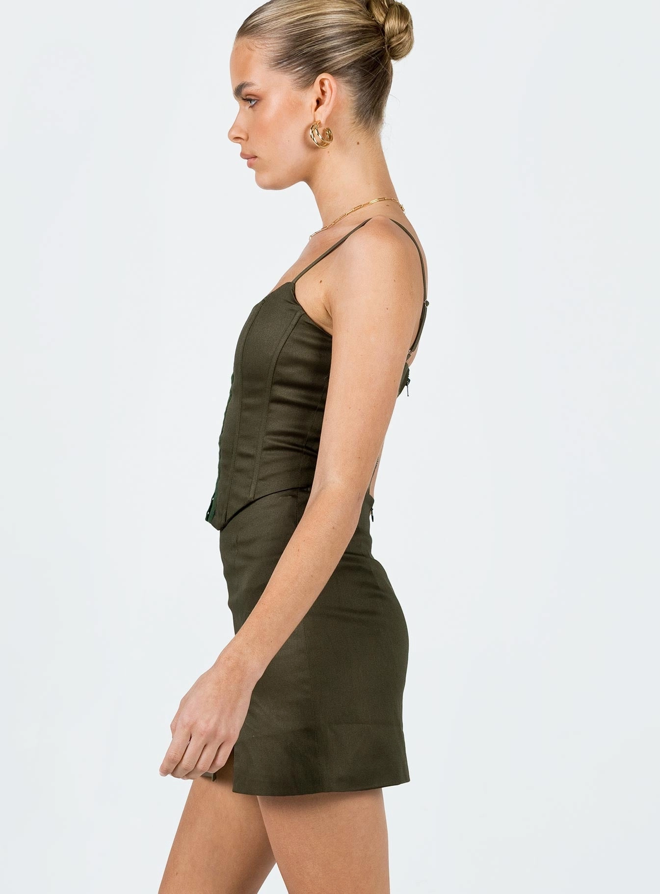 Cultural Event Feminine Charm Karina Set Khaki