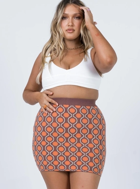 Sunset Mini Skirt Brown/ Red Core Collection Fashion Mood
