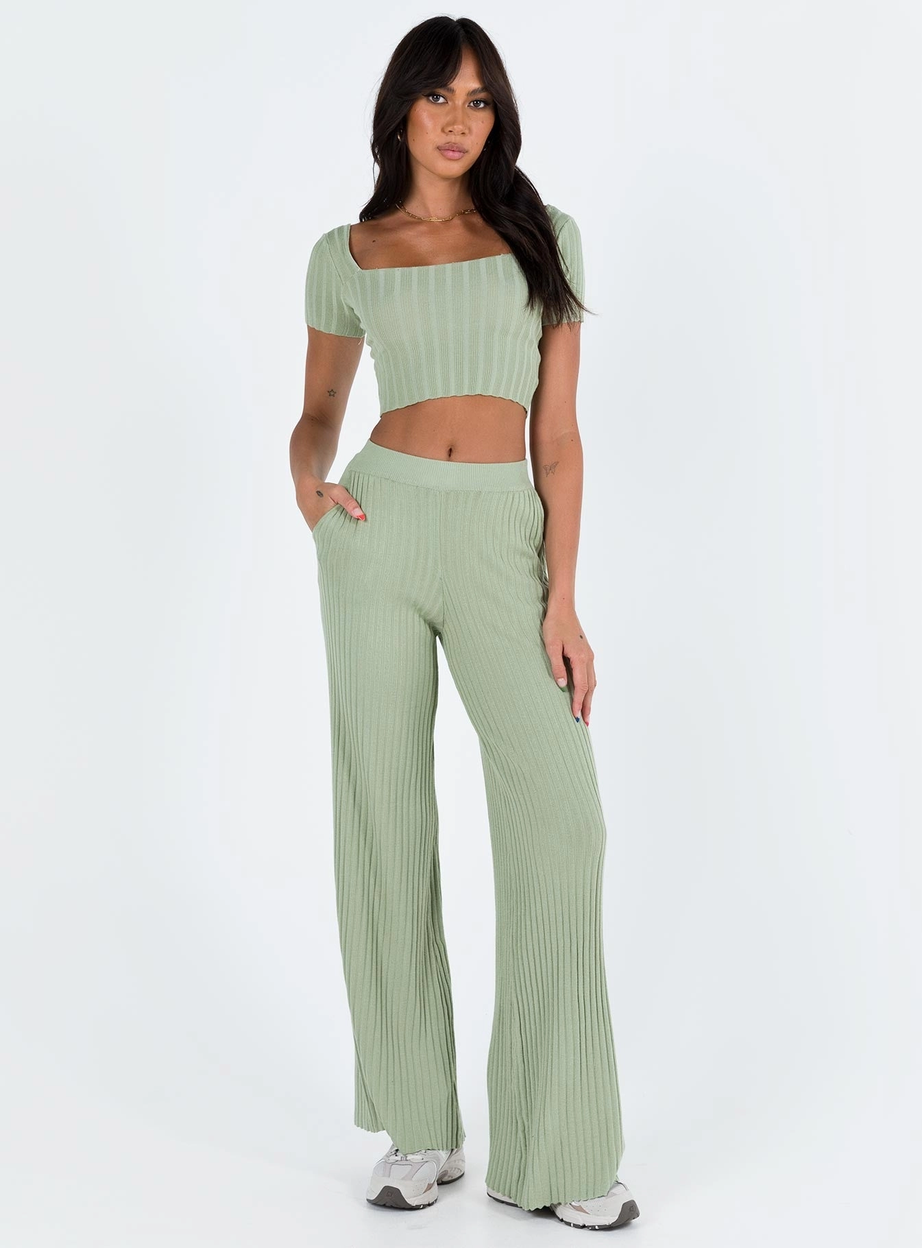Katie Set Sage Anti Chafe Lining