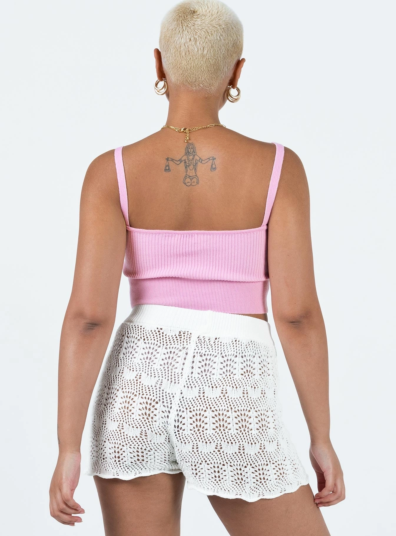 Sweat Wicking Lining Mahla Knit Shorts White