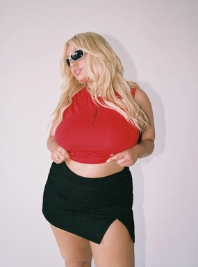 Madison Mini Skirt Black Curve High Rise Breathable fabric