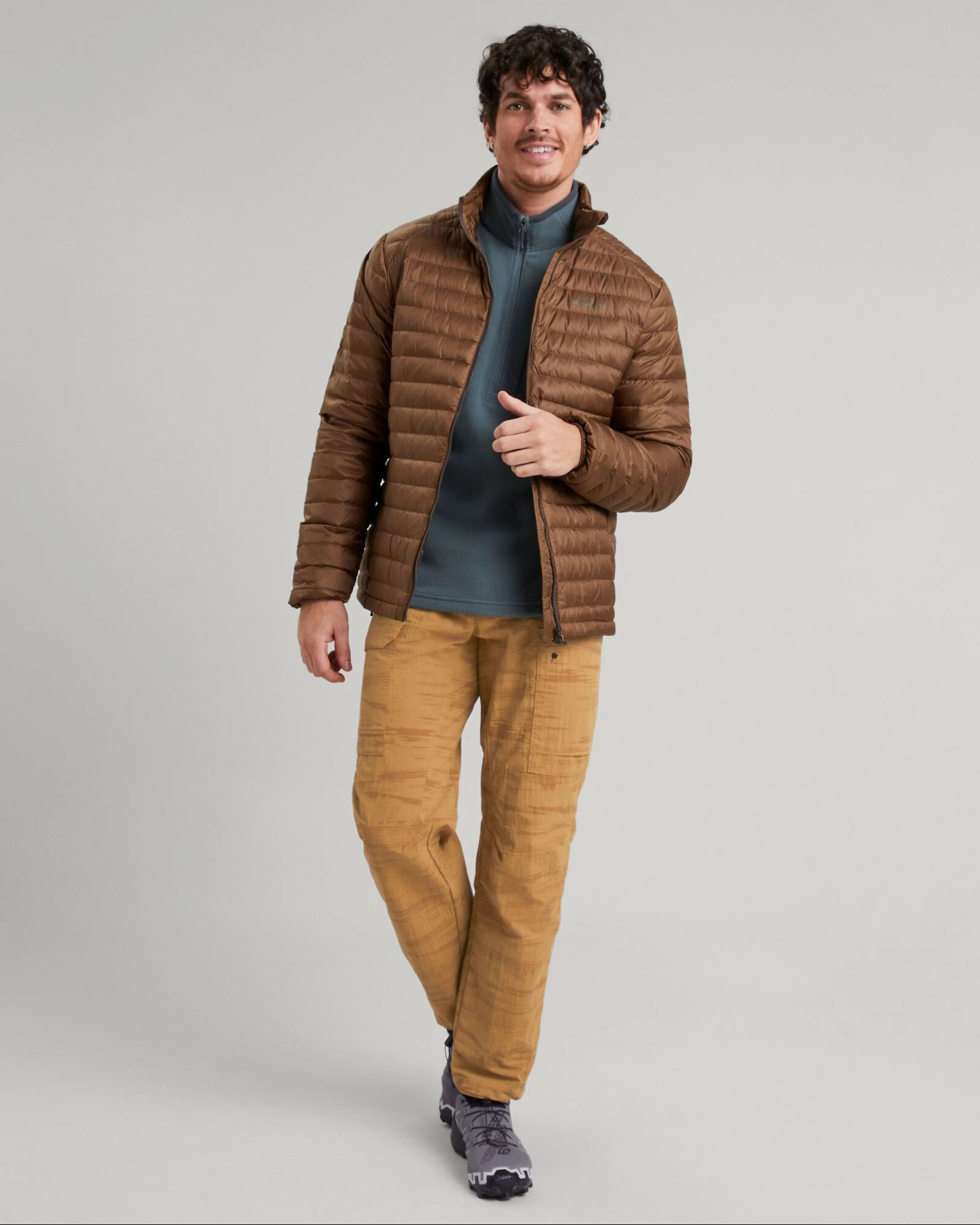 Laser Cut Airflow Vents Fashion Forward Layer Men's Heli R Down Jacket - Liqueur