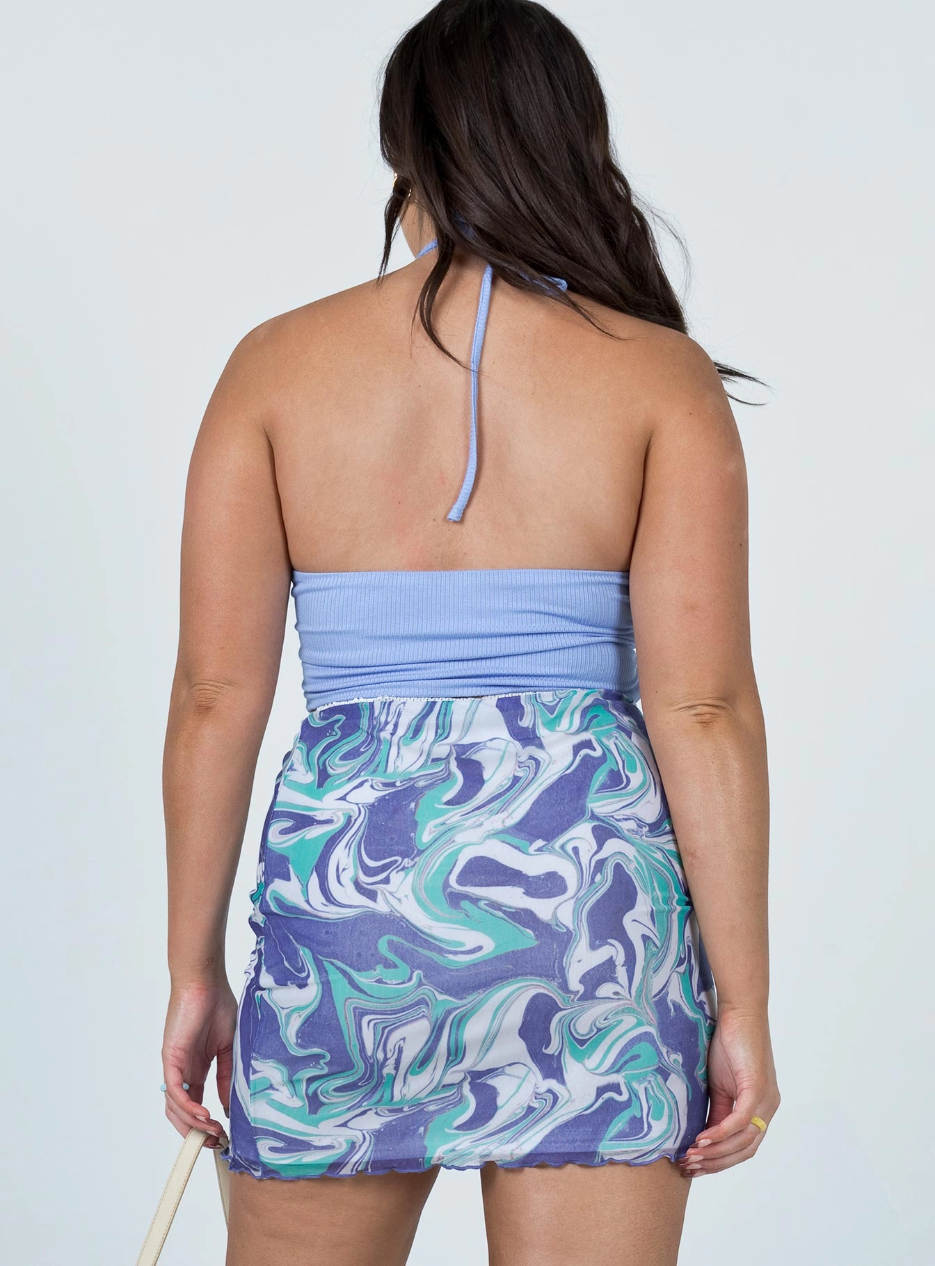 Remi Mini Skirt Blue Minimalist Chic Classic Elegance