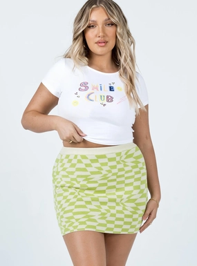 Renata Mini Skirt Green Lined interior
