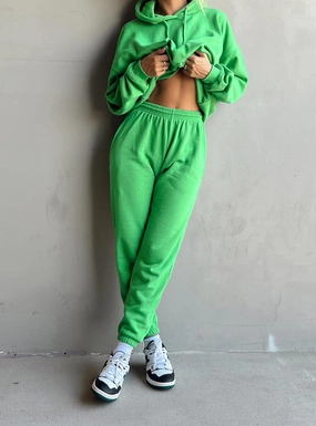 Renna Track Pants Green Slim Design Sporty Layers
