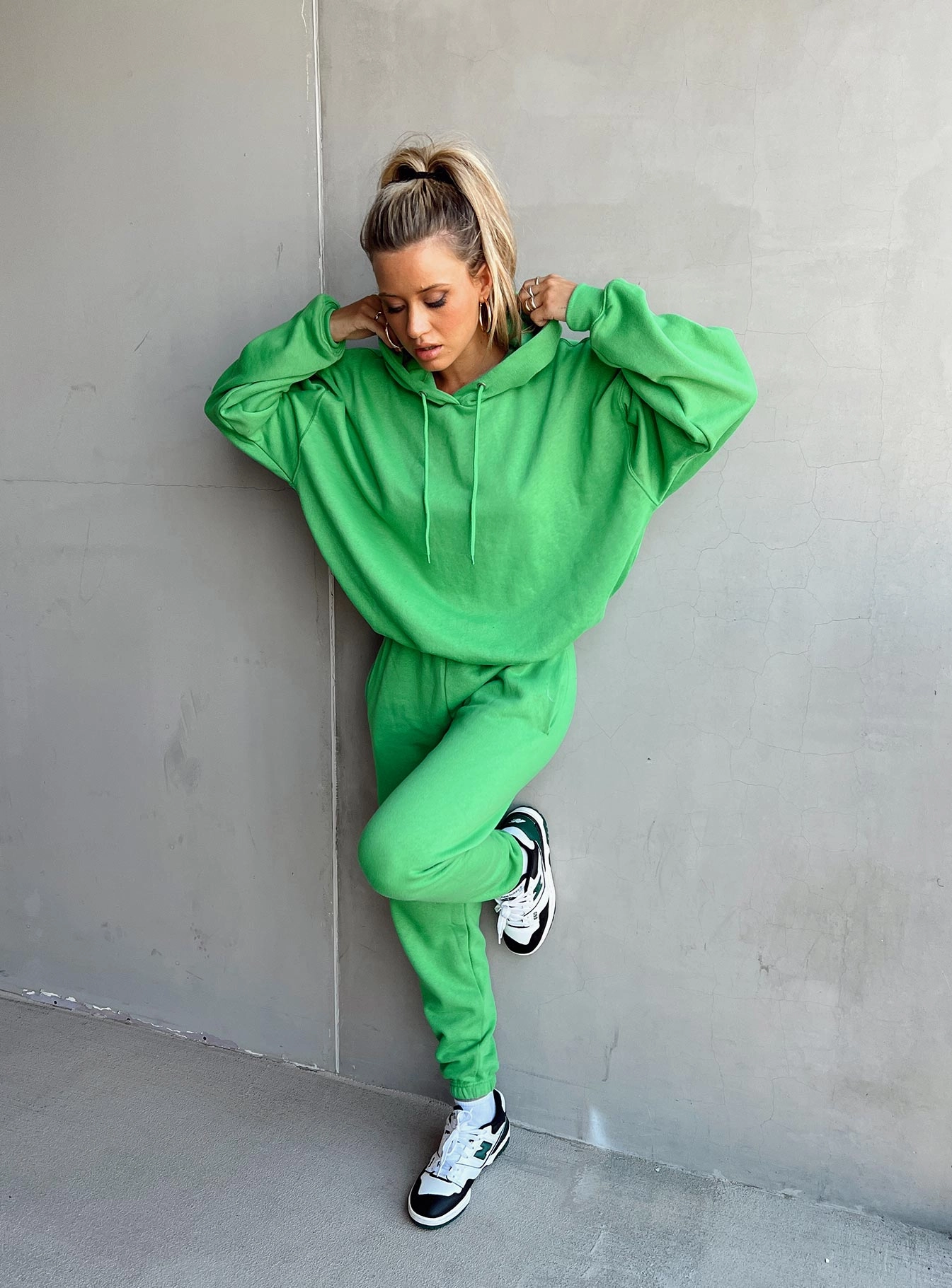 Layered Look Renna Track Pants Green