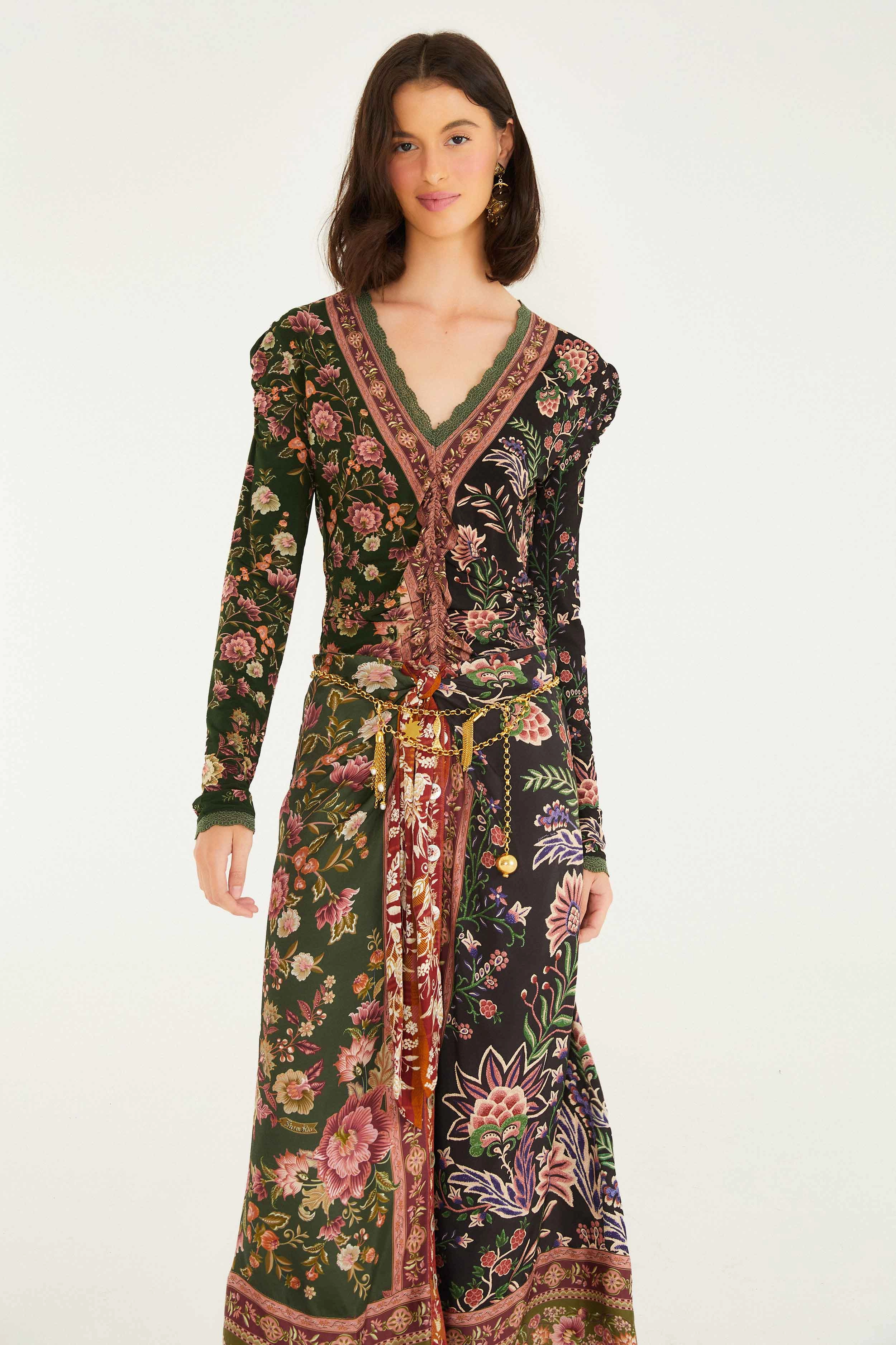 Refined Texture Wardrobe Classic Mixed Winter Garden Lenzing? Ecovero? Viscose Midi Skirt