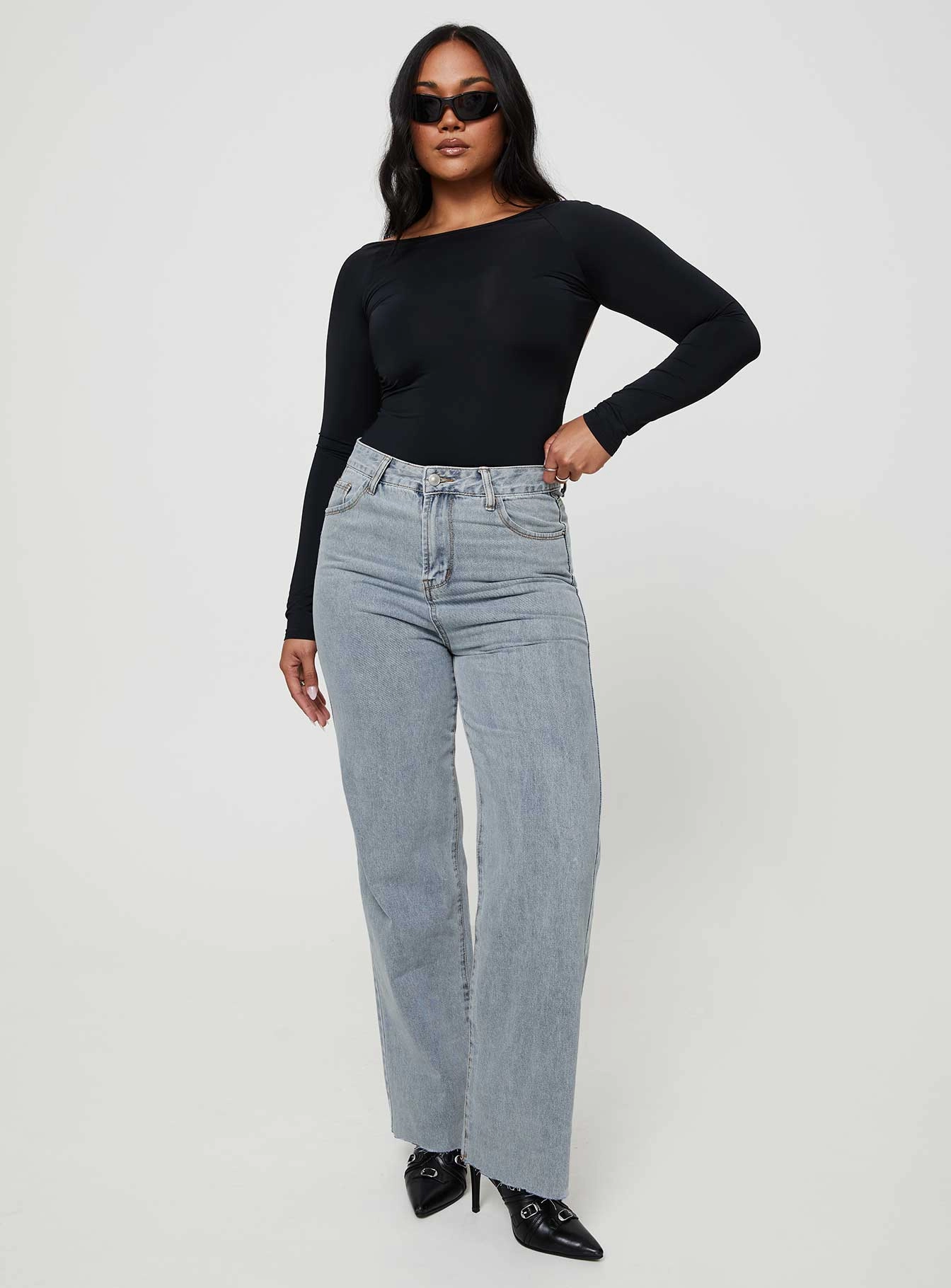 Unisex Friendly Rainy Day Vintage Lover Kalinda High Rise Straight Leg Jeans Blue