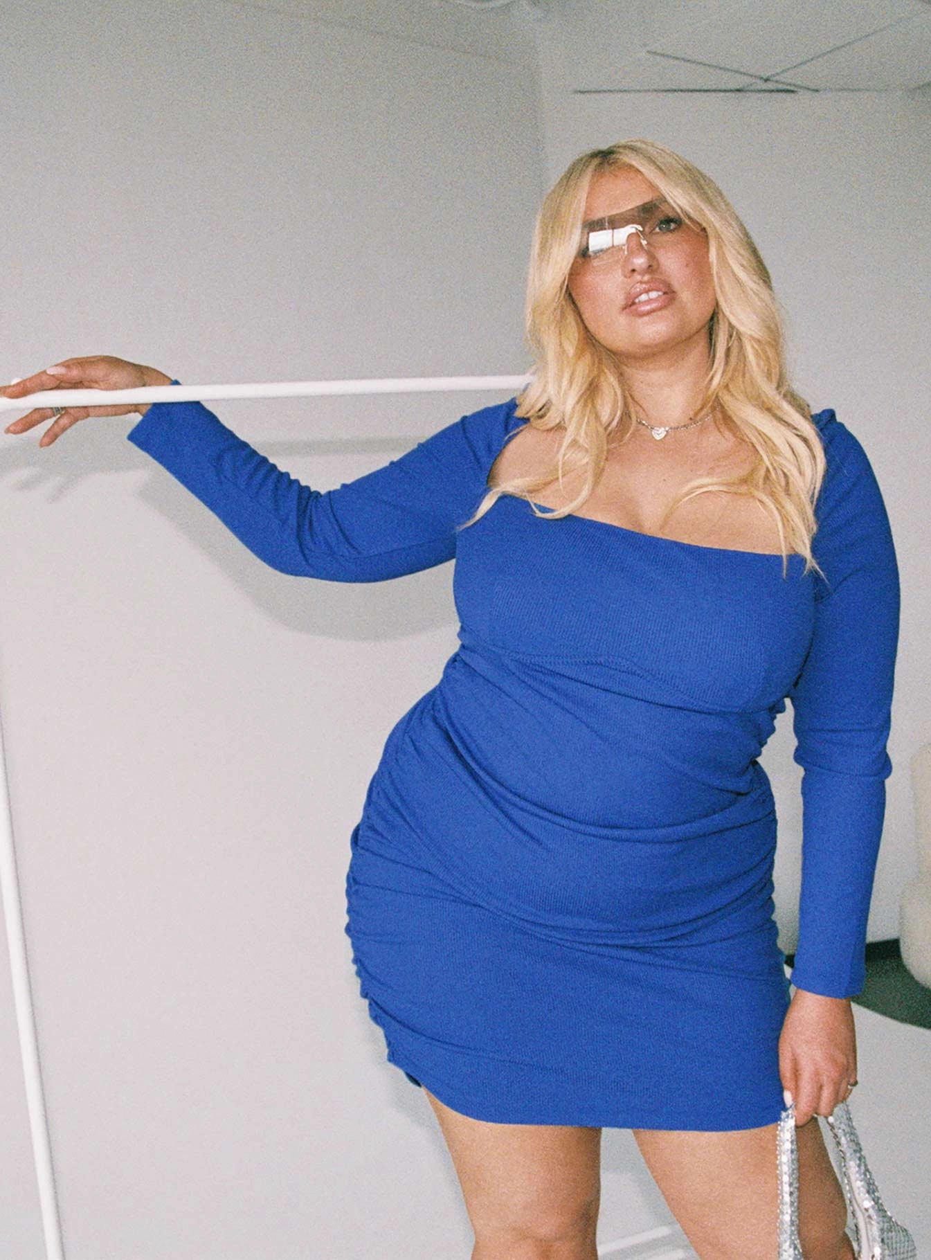 Chic Layer Lounge Vibes Portia Mini Dress Blue Curve
