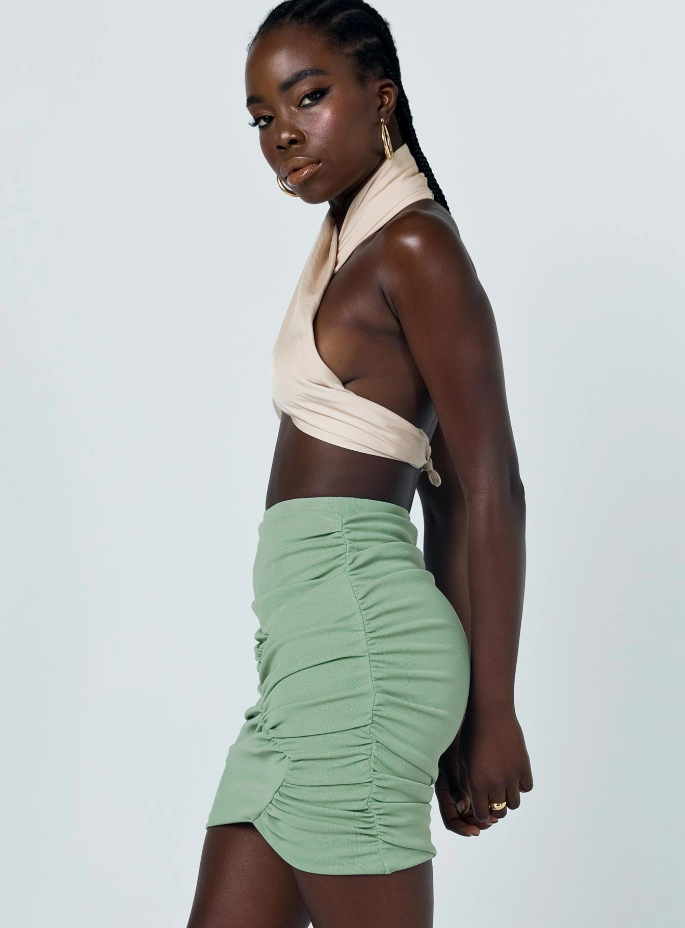 flowy silhouette Sweet Melody Mini Skirt Green