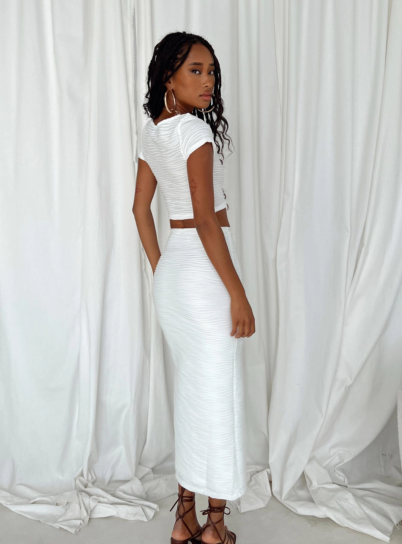 Draped Silhouette Terah Set White