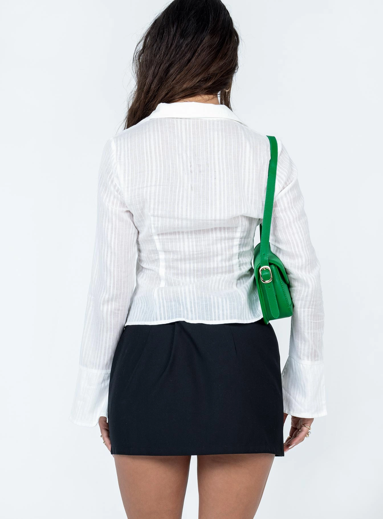 Textured Surface Unique Feature Adam Mini Skirt Black