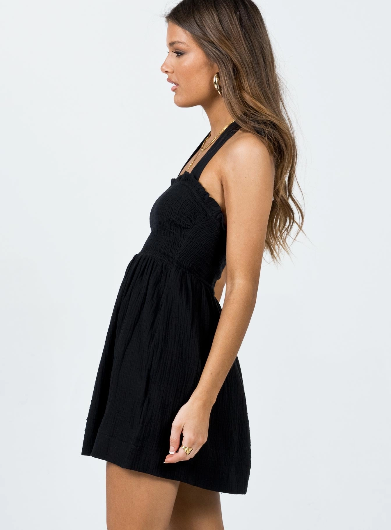 loose silhouette Rhea Mini Dress Black