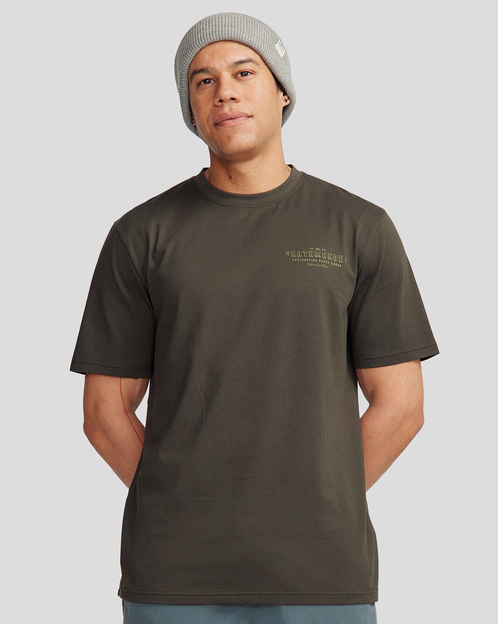 Men's Exploration Organic Cotton T-shirt - Dark Moss LayeredSleeveConstruction