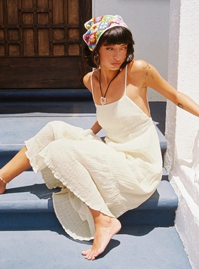 Ricci Maxi Dress Ivory Mini-Length