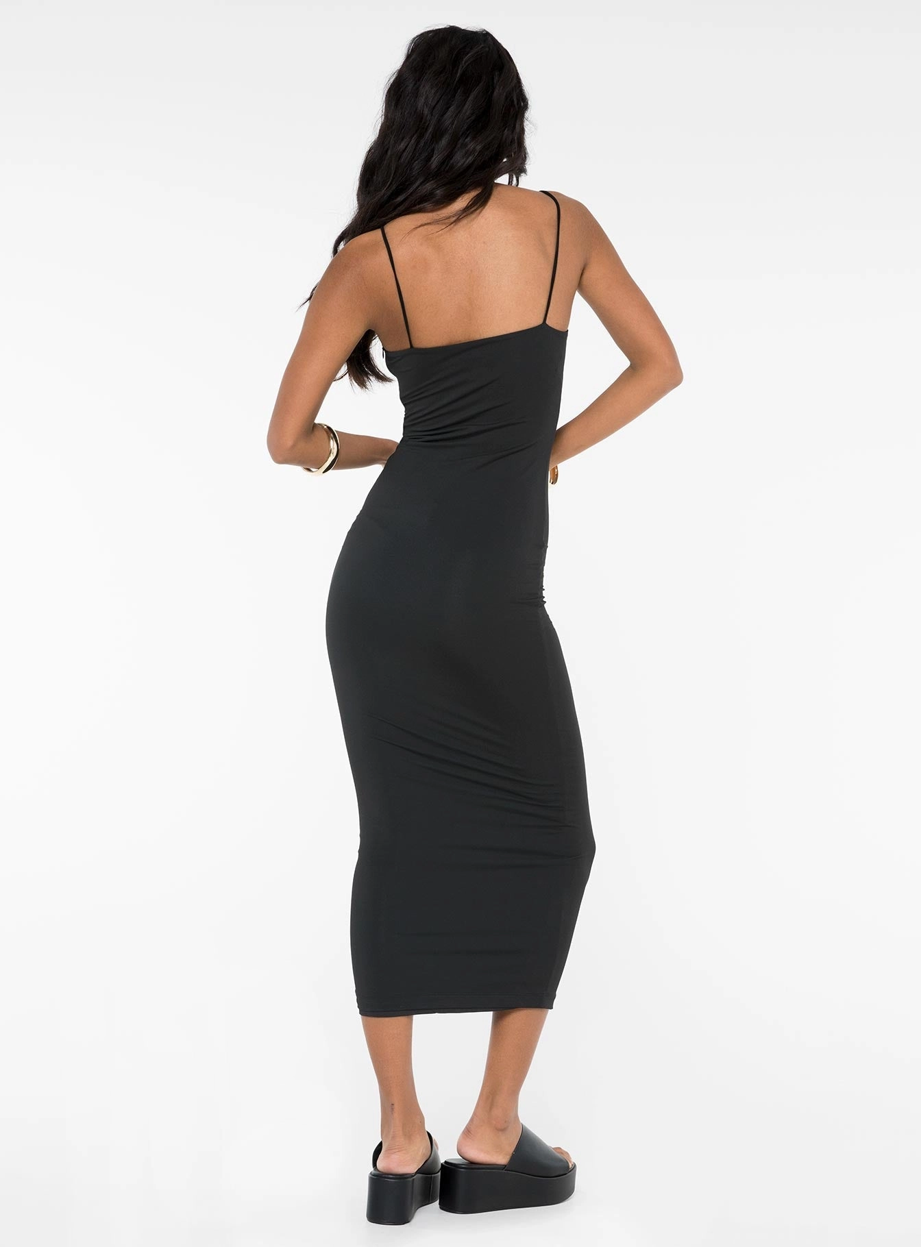 Rigano Midi Dress Black Fitted Style