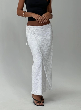 Ring Her Up Lace Wrap Maxi Skirt White Simple Layers Comfy Style