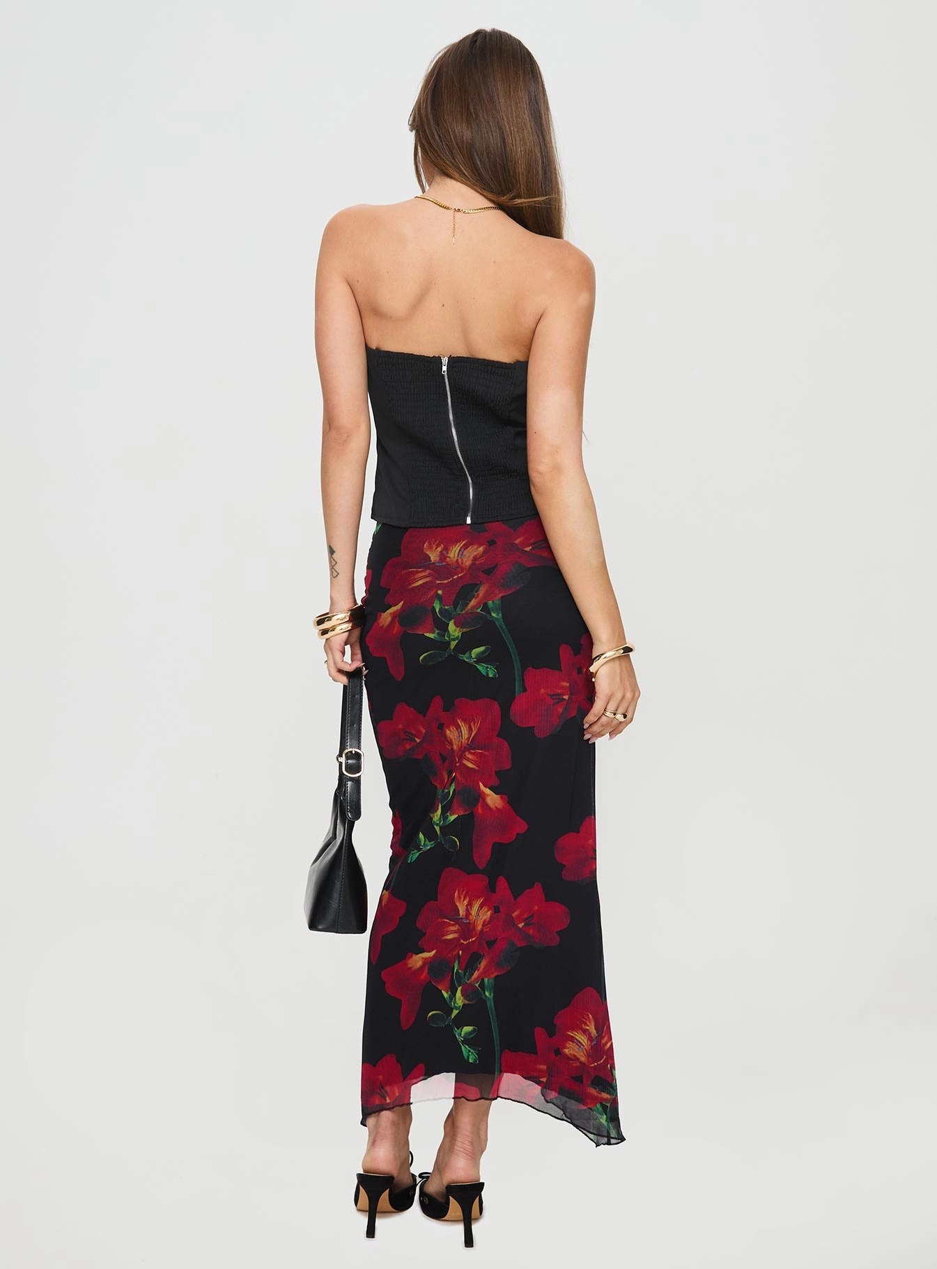 Double Layered Design Core Collection Rios Maxi Skirt Multi
