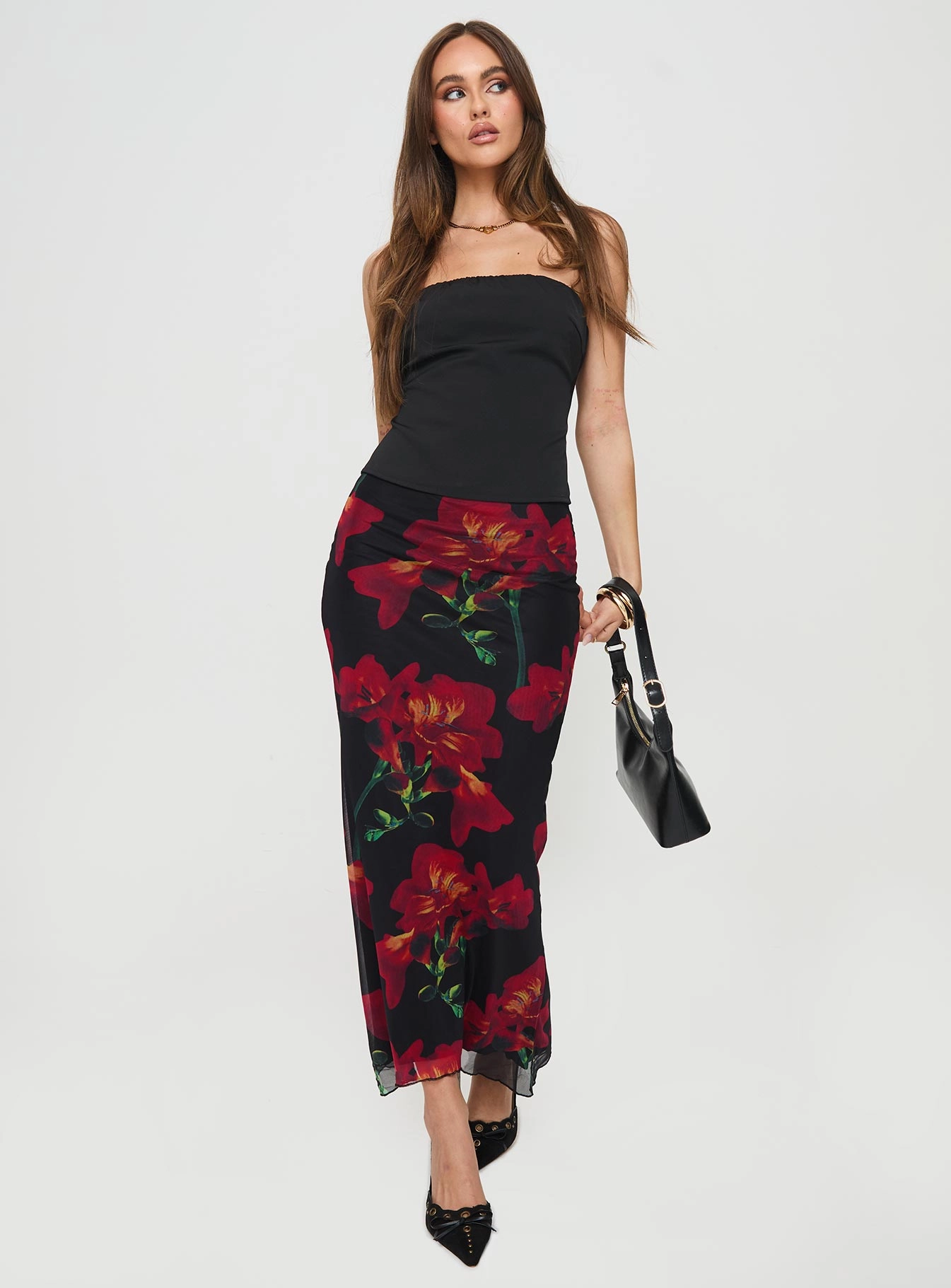 Transitional Wear Detachable Tie Rios Maxi Skirt Multi