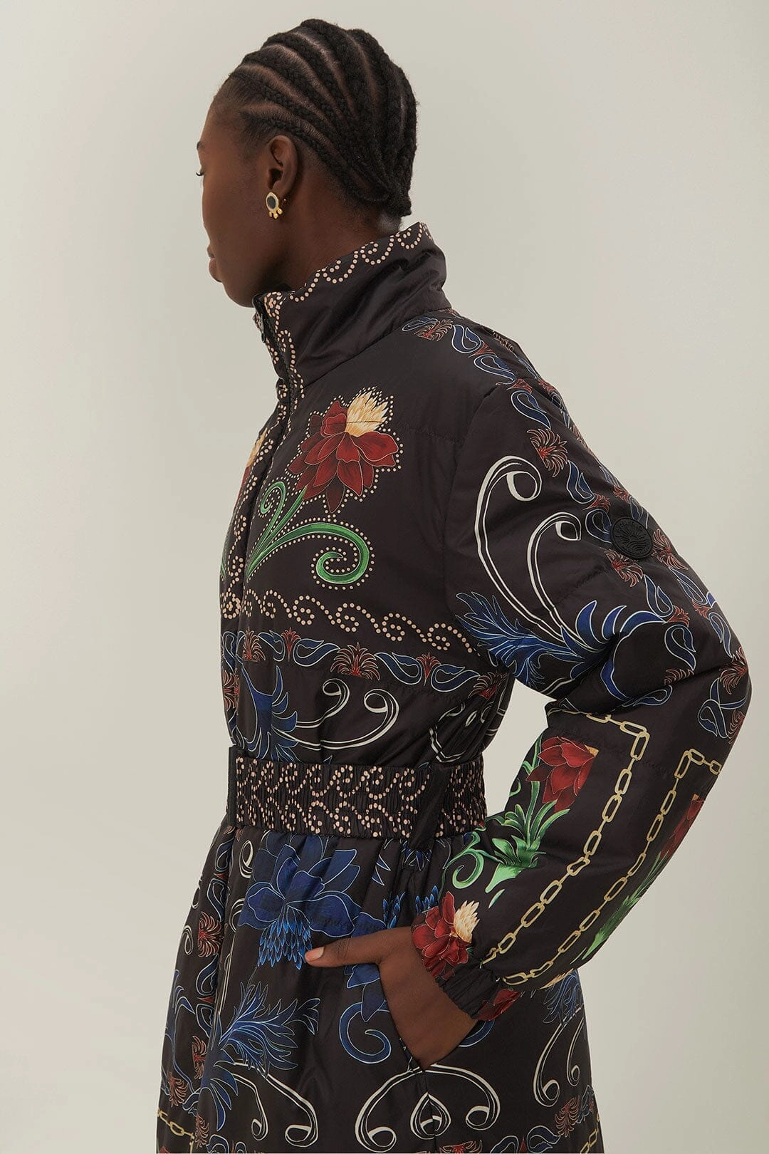 Reversible Flowing Beauty Puffer Jacket Flexible Daily Fit