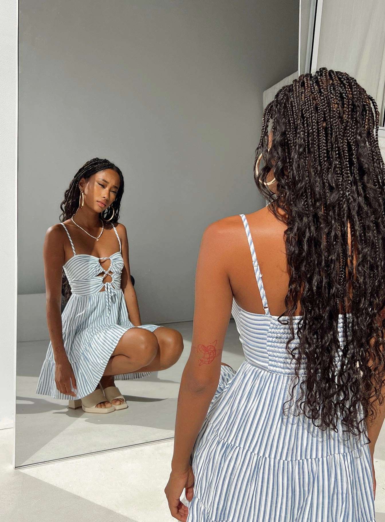 Rise Up Mini Dress Navy Metallic Finish Night Style