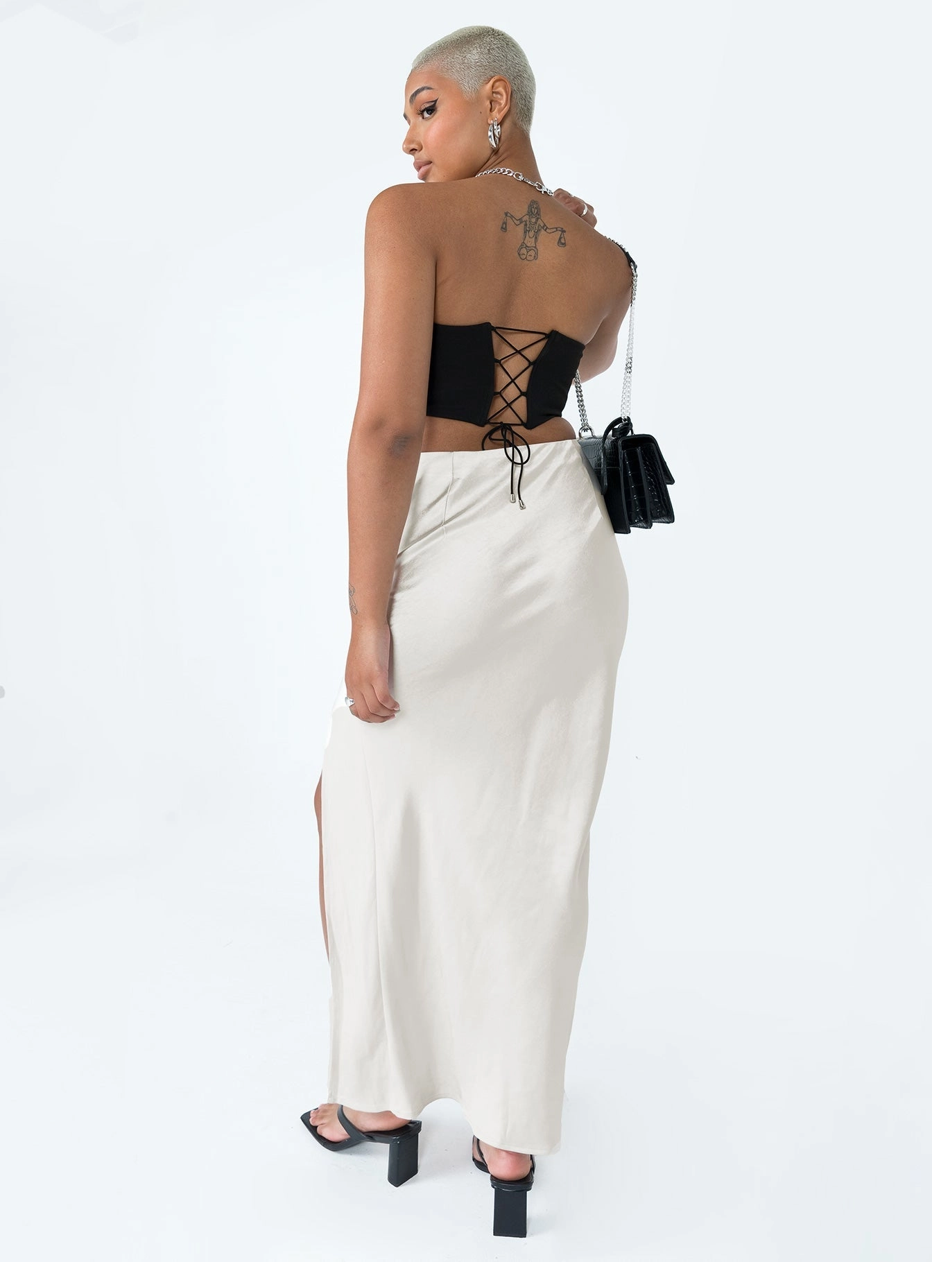Contoured Waist Personality Style The Lonely Maxi Skirt Cream