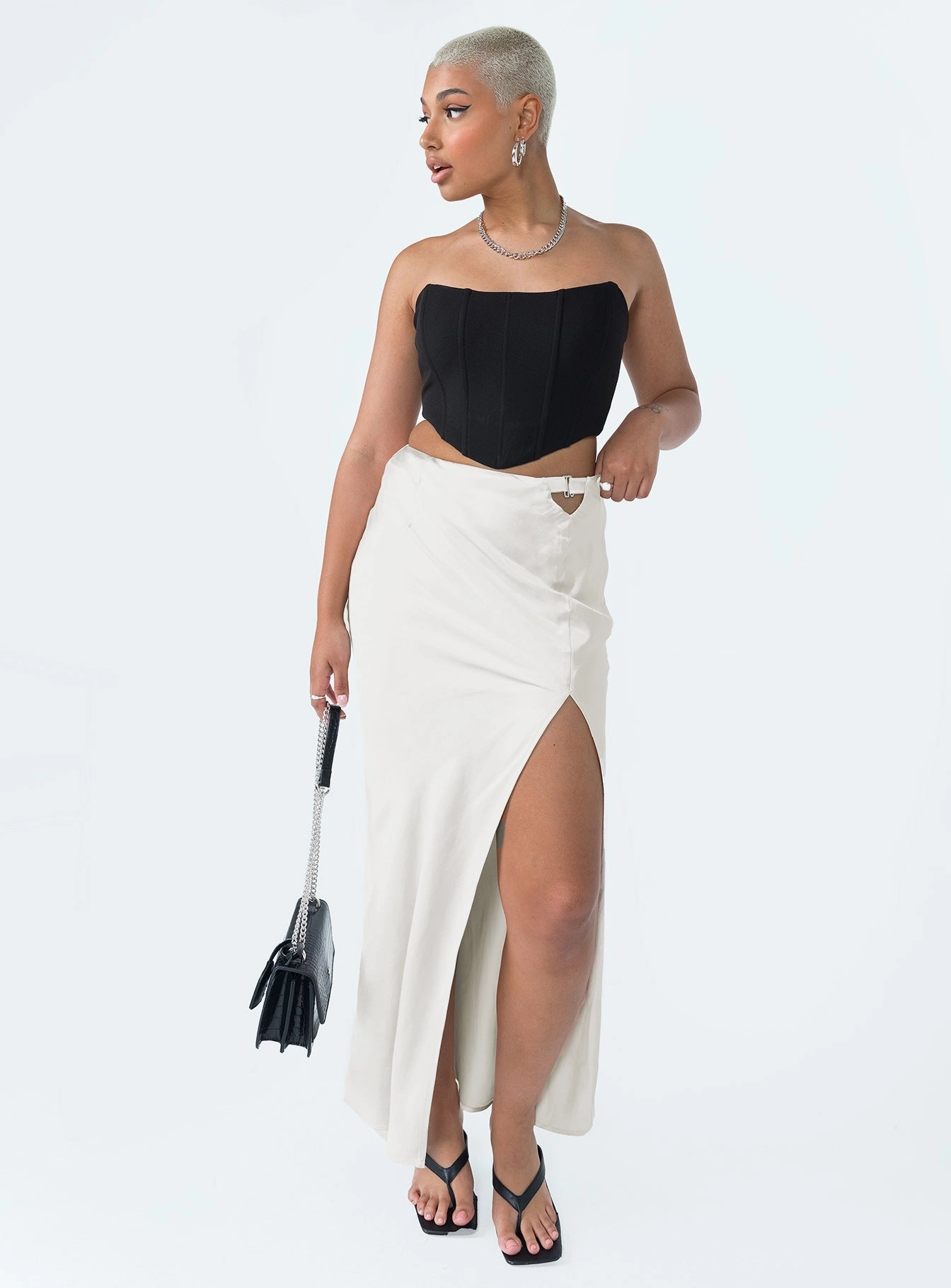 The Lonely Maxi Skirt Cream Non Irritating Edges Chic Fit
