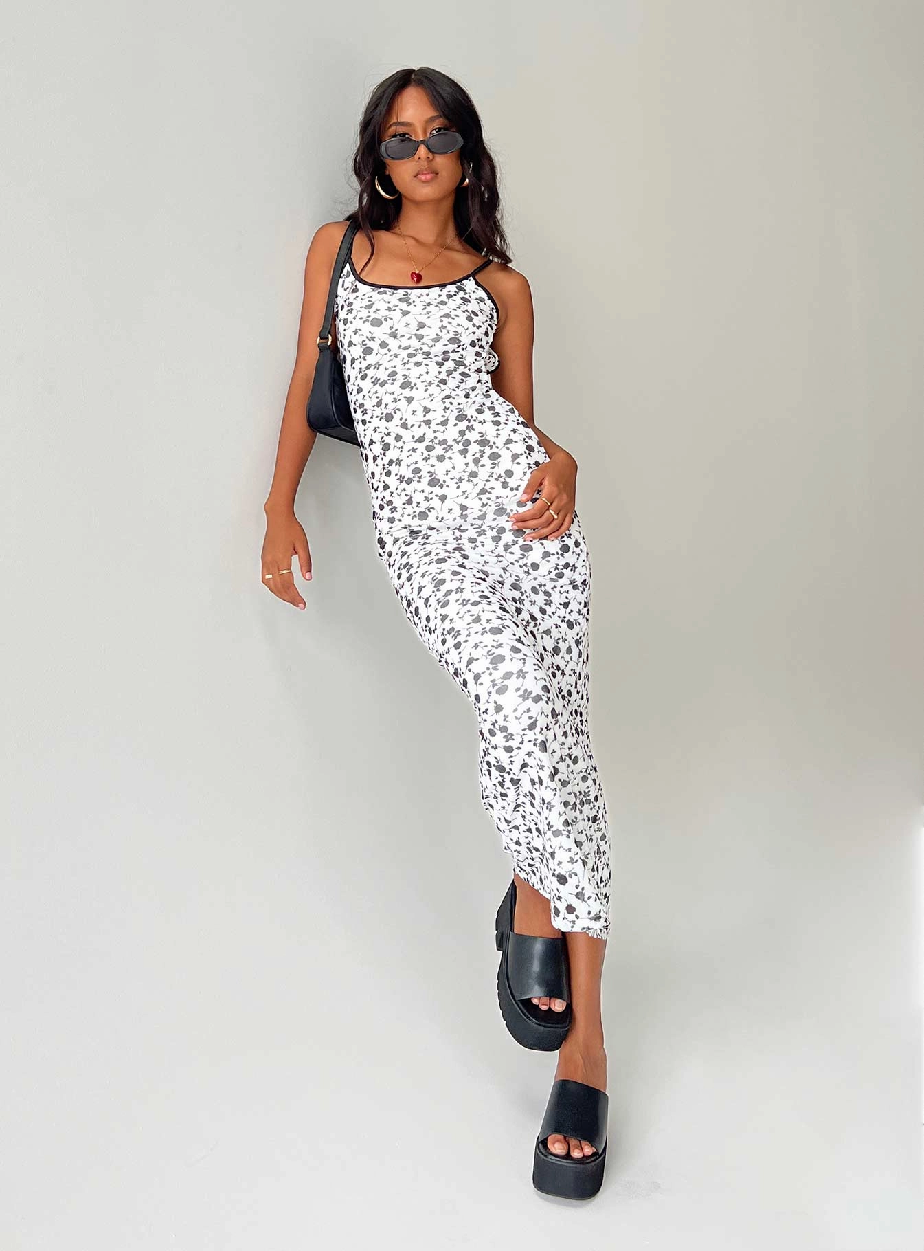 Knox Maxi Dress White / Black Floral Luxe Look