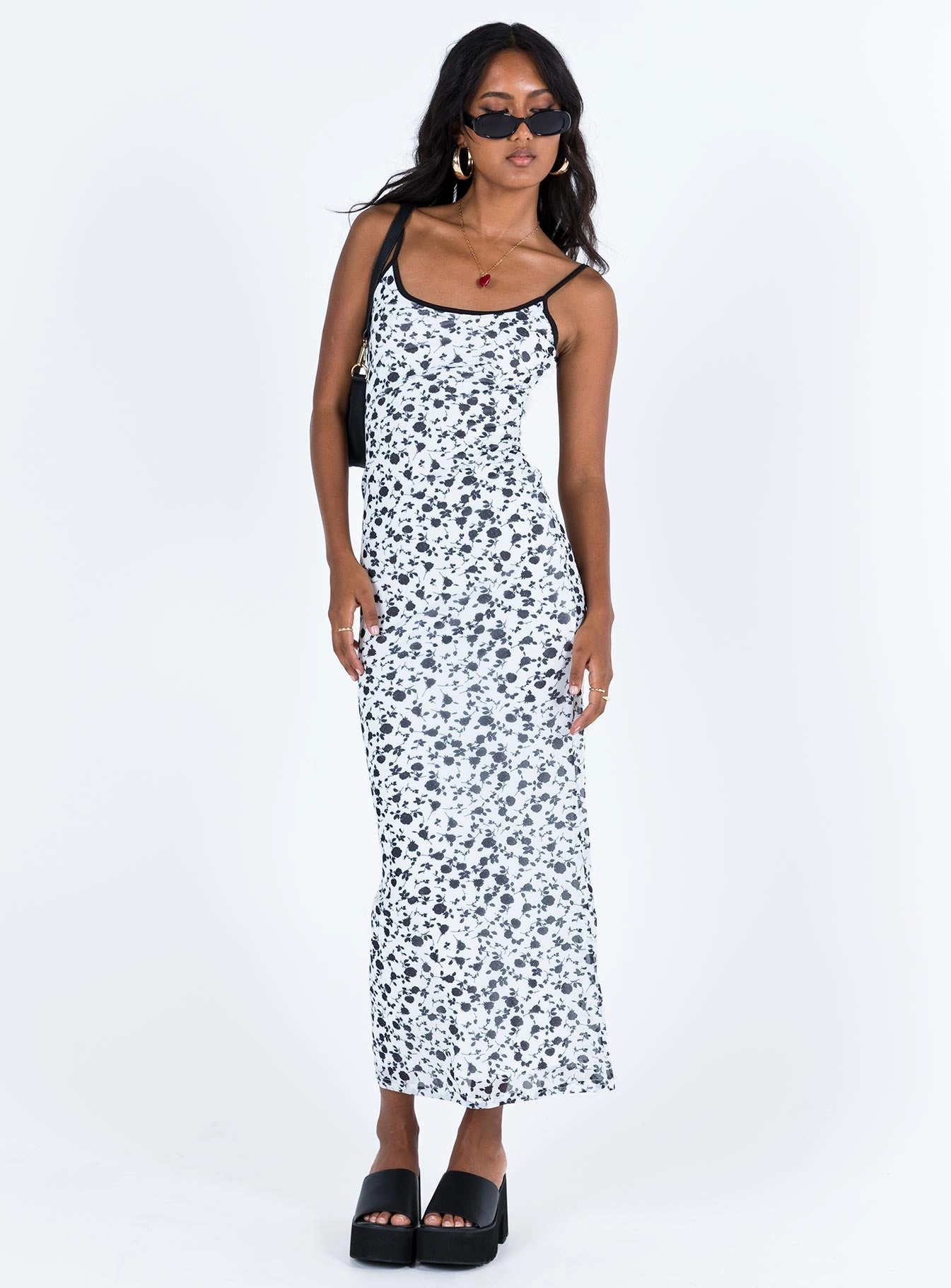 Knox Maxi Dress White / Black Floral summer breeze