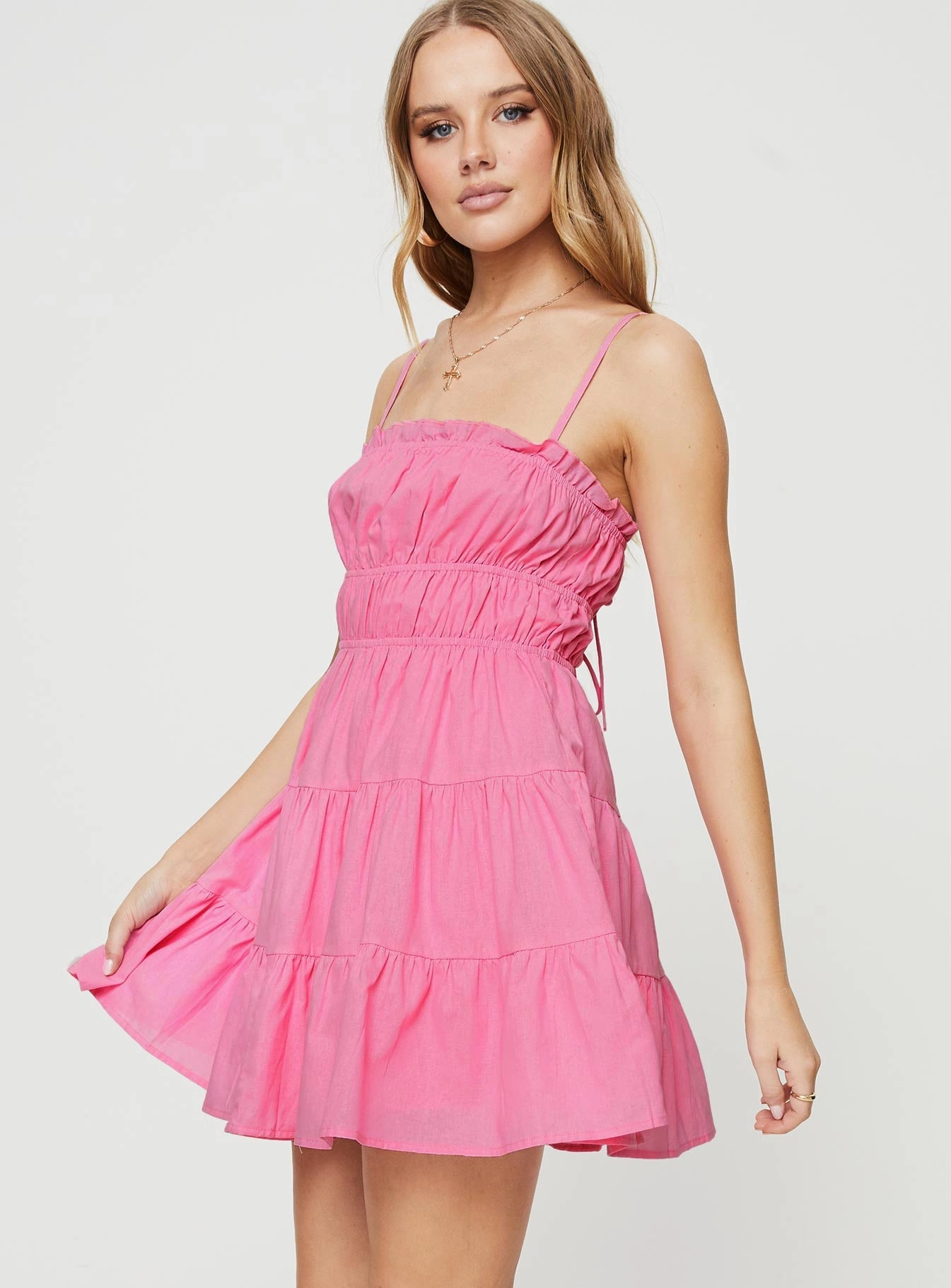 Ombre-Effect Delicate Edge Ceara Mini Dress Pink