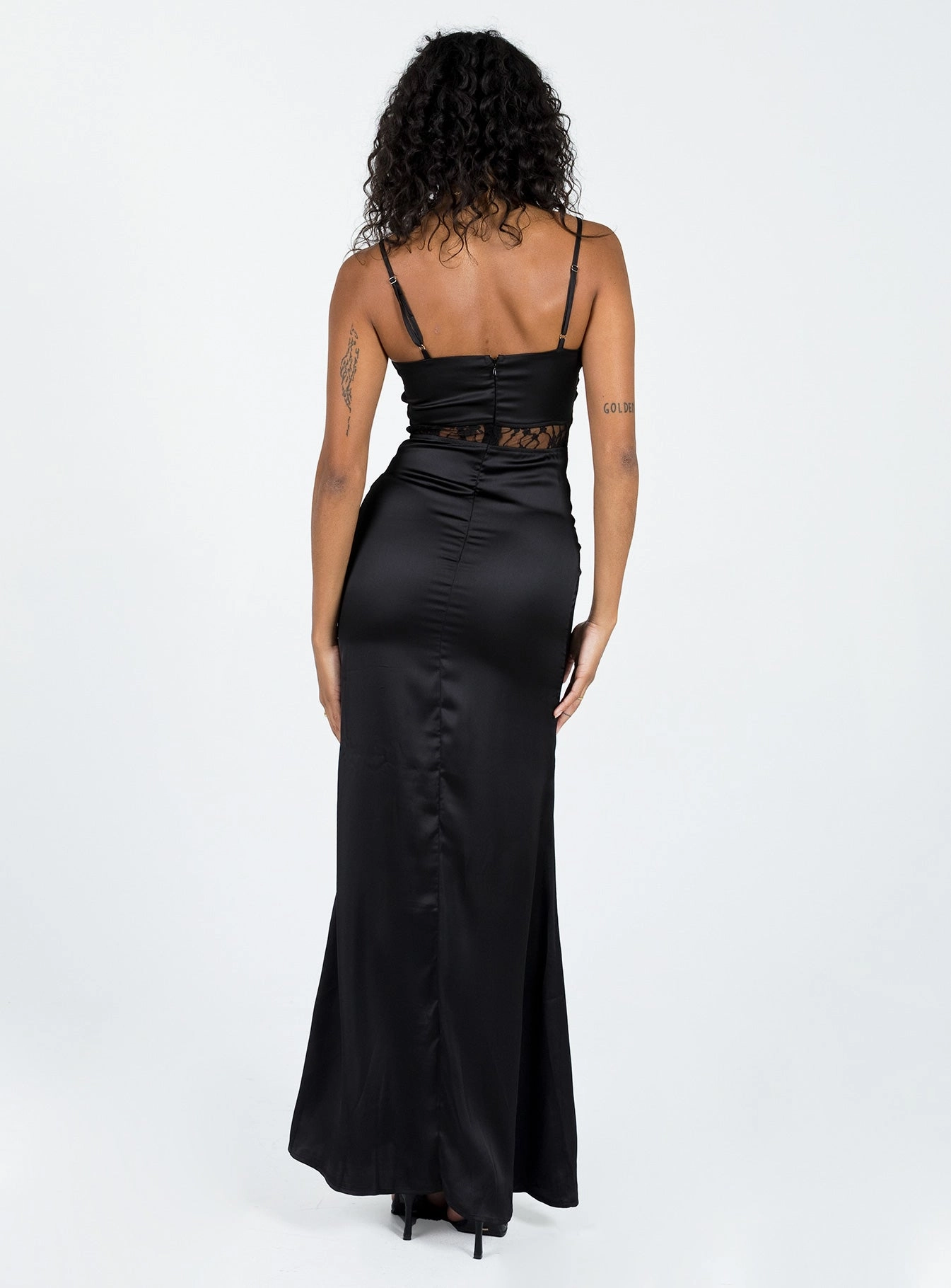 Roselle Maxi Dress Black Sleek Drape