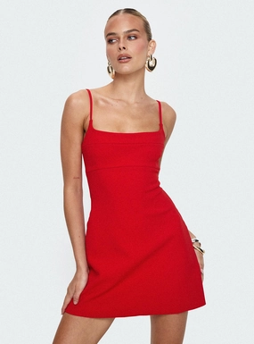 Rousselet Mini Dress Red Minimalist fit-and-flare