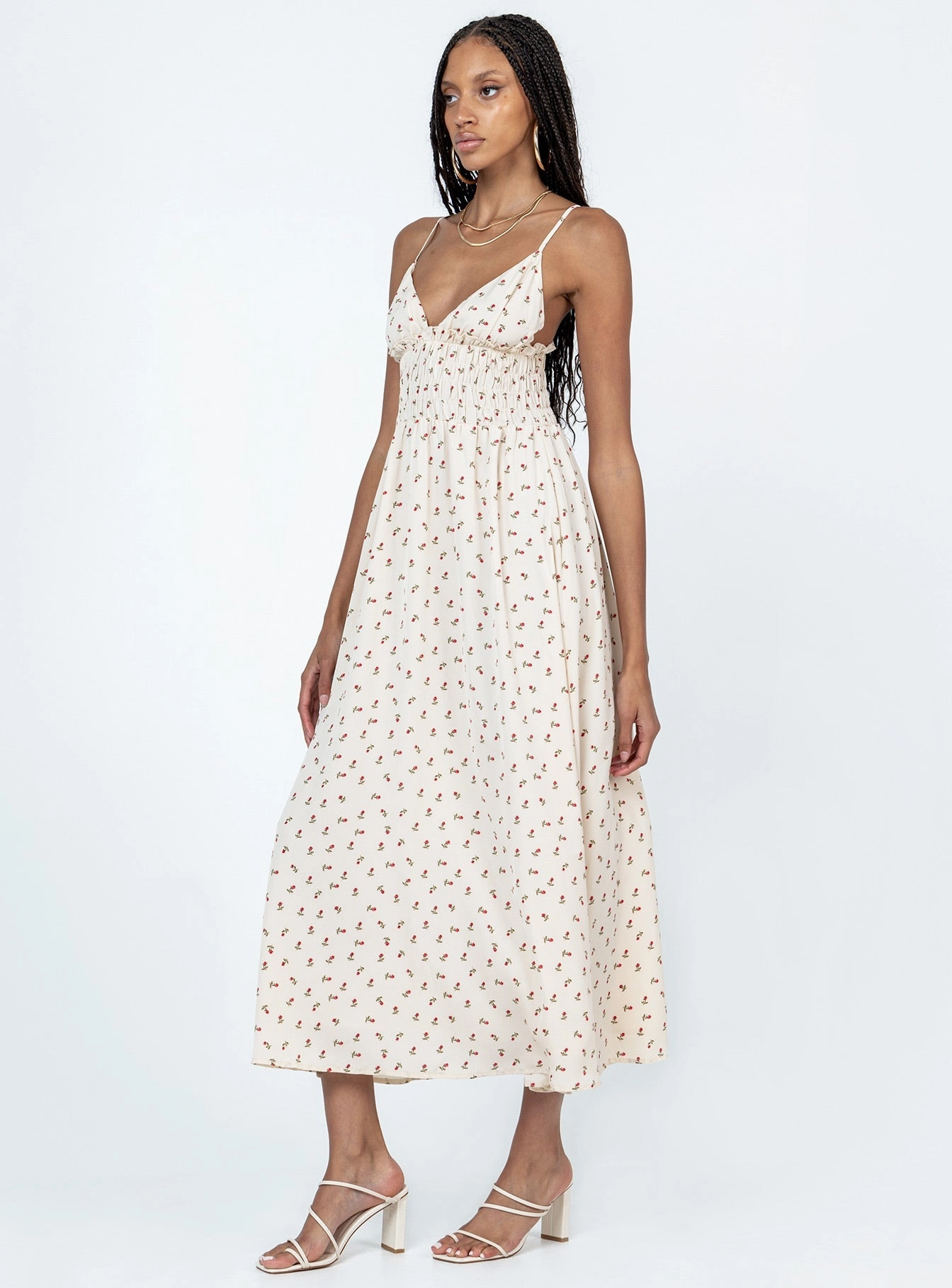 Roza Maxi Dress Beige Maternity-Fit