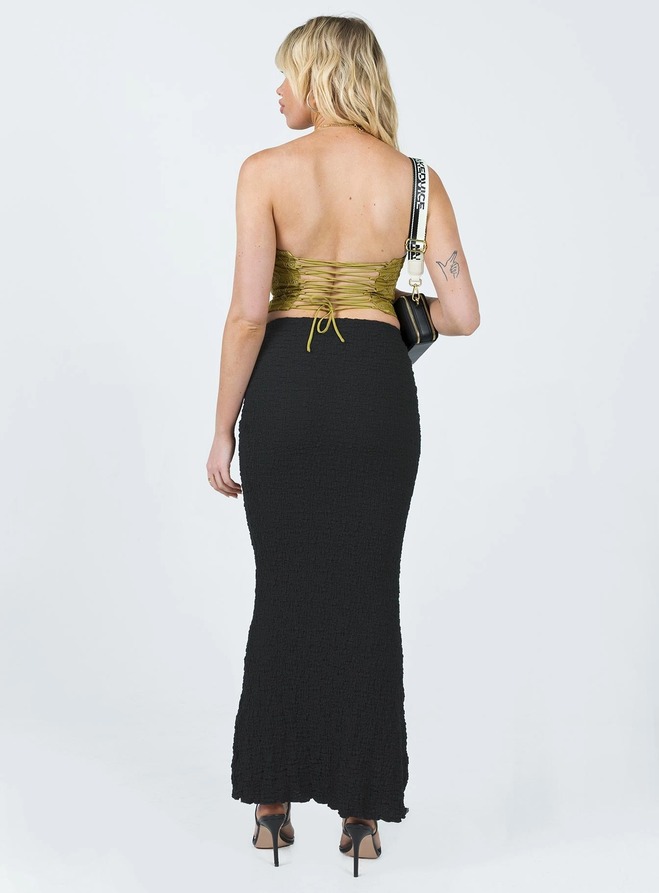 Rubes Midi Skirt Black Matte Finish