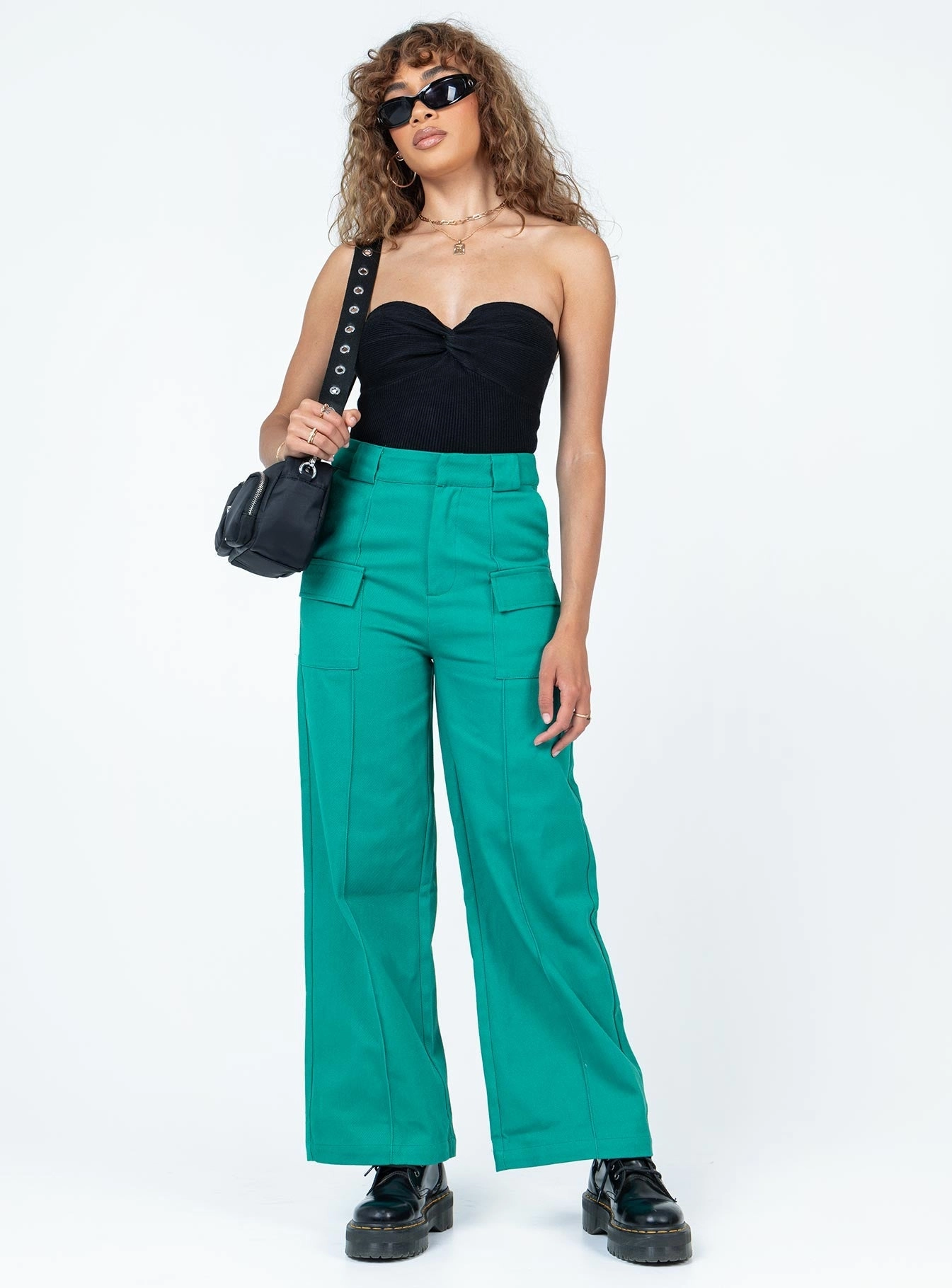 Basic Look High Rise Rubie-Jane Pants Green