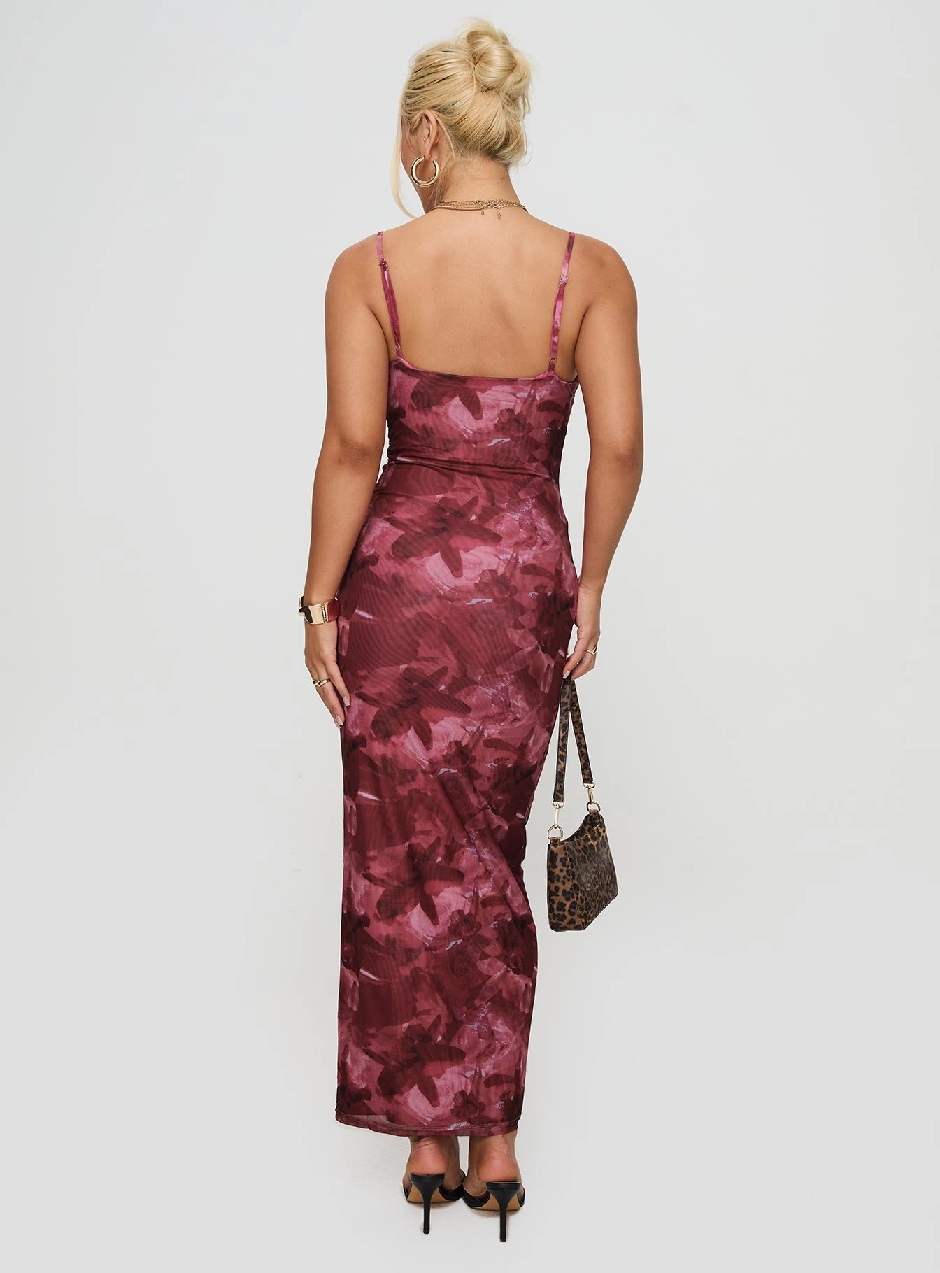 Hathaway Maxi Dress Burgundy Floral Evening Event