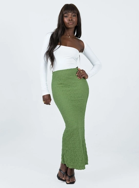 Rubes Midi Skirt Green Signature Line