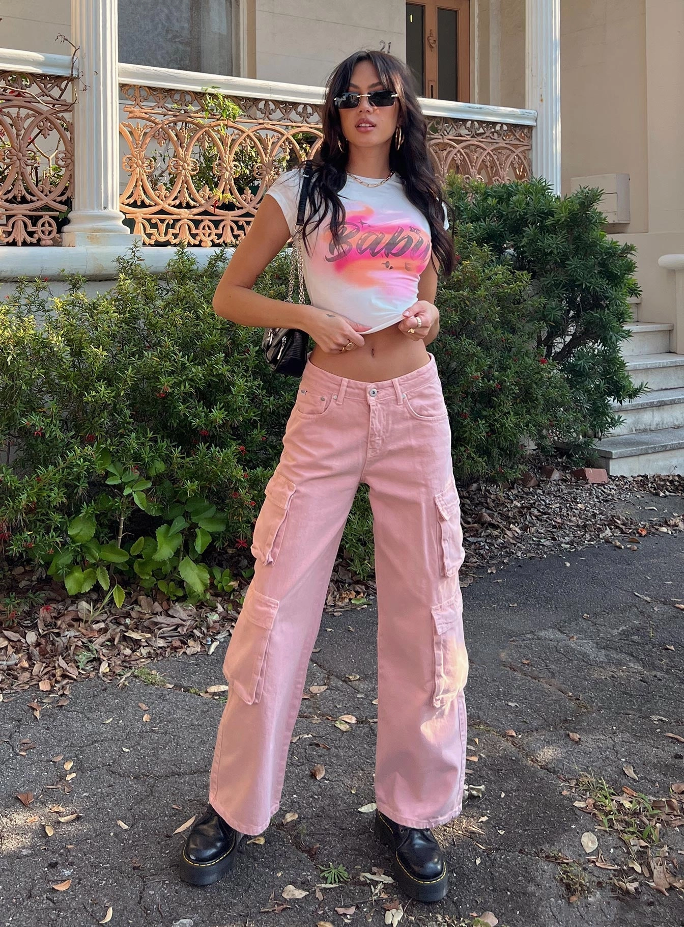 The Ragged Priest Brat Jeans Pink Shopping Day Vibrant Office Wear Fresh Attire