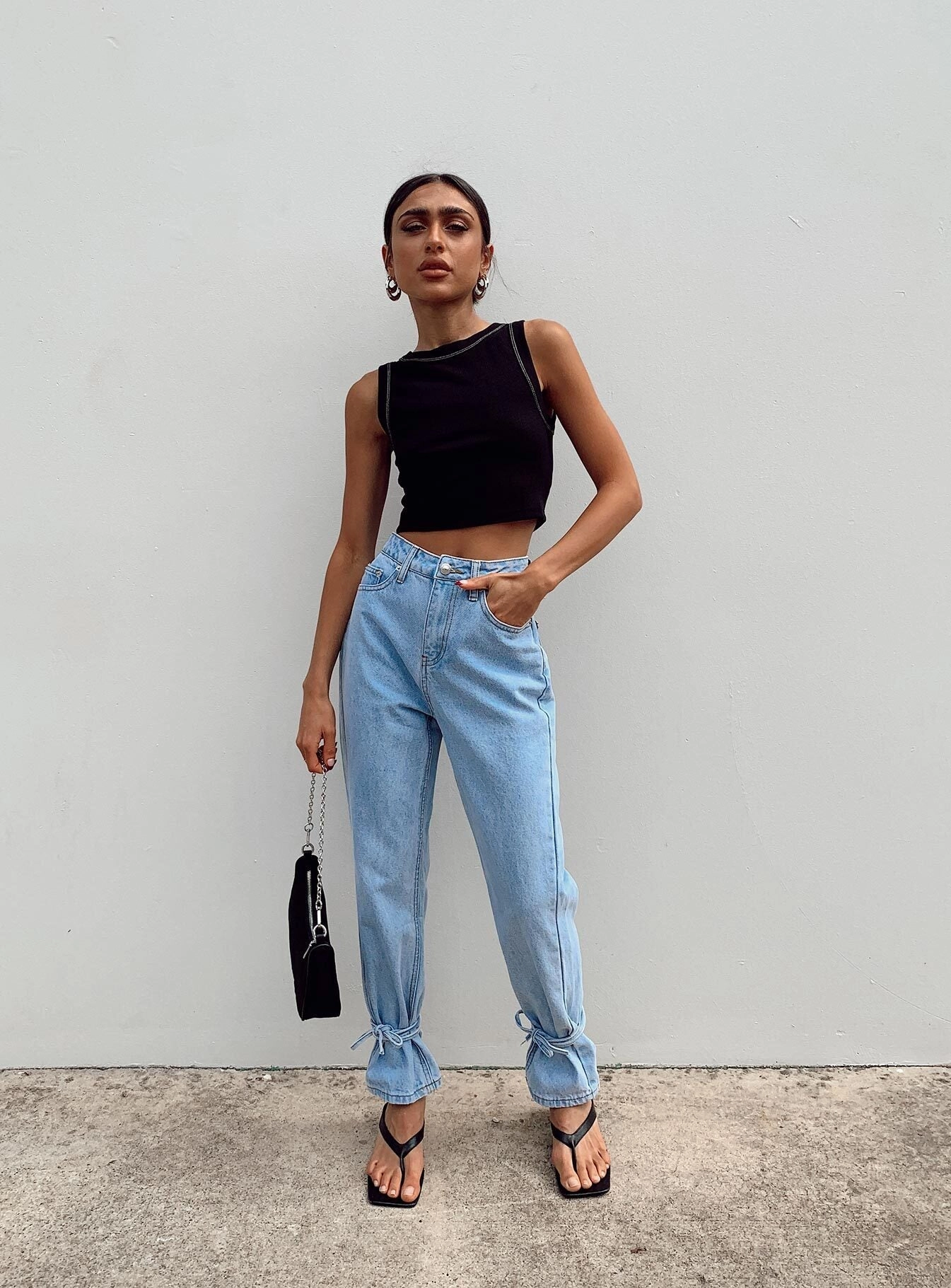 Layered Basics Connection Ankle Tie Denim Jeans