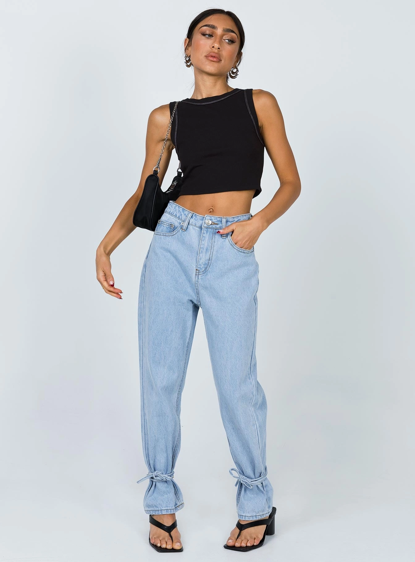 Connection Ankle Tie Denim Jeans School Fit Comfy Classic High Quality