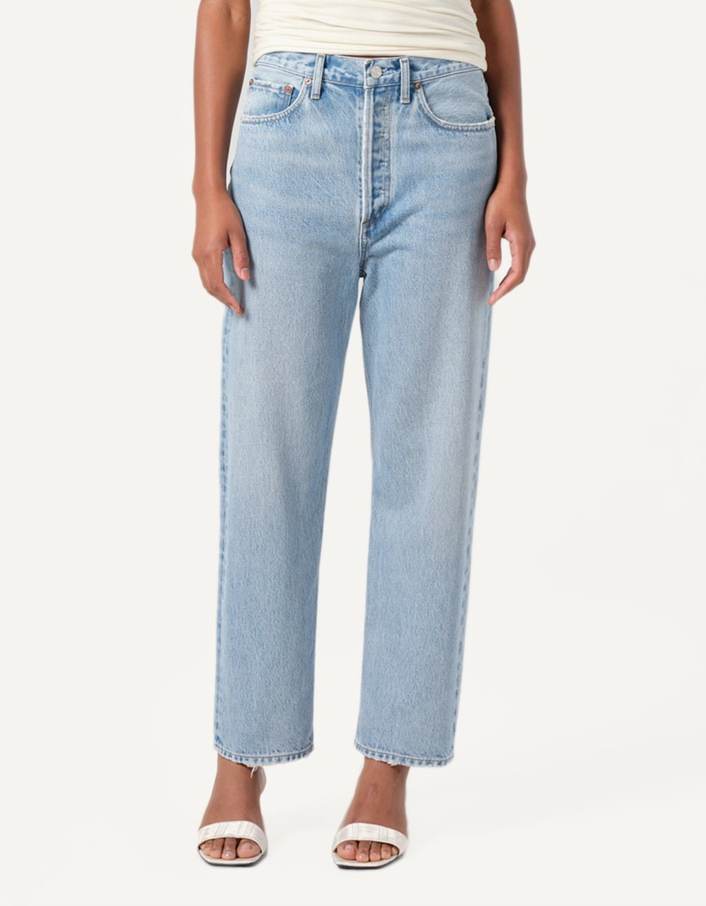 Everyday Use Seamless Waistband Finish agolde 90s crop jean