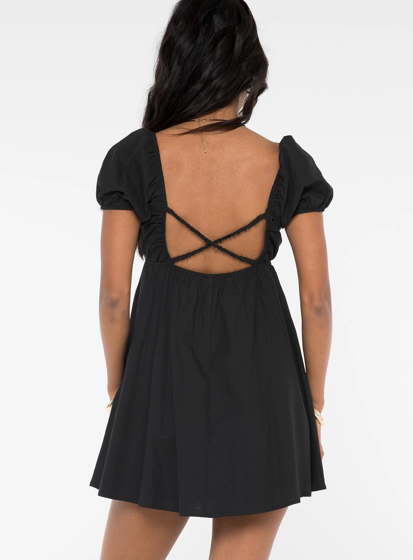 Work Fit Simple Spirit Koly Mini Dress Black