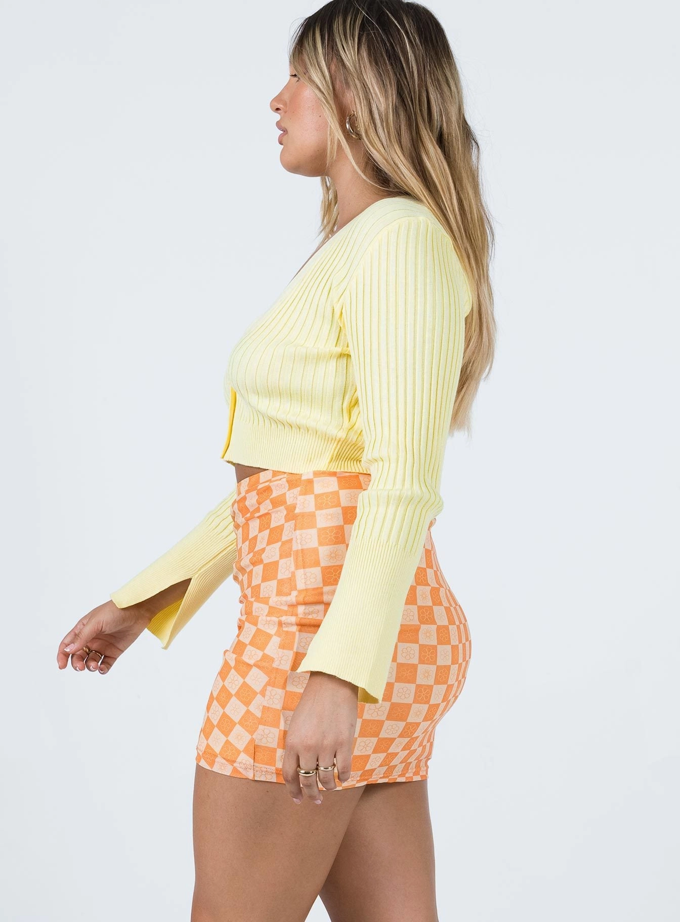 Rylan Mini Skirt Orange Laid Back Look
